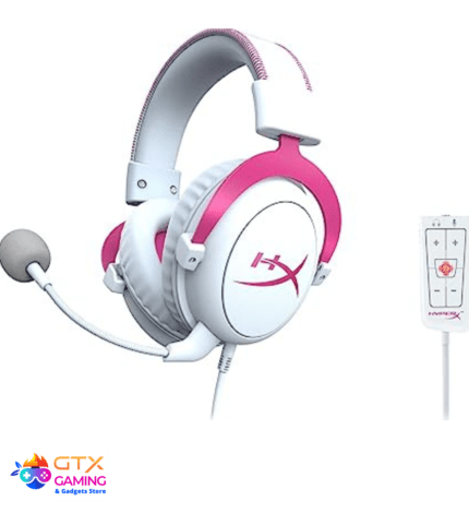 HyperX Cloud 2 Wired Gaming Headset With USB Soundcard [White/Pink]
