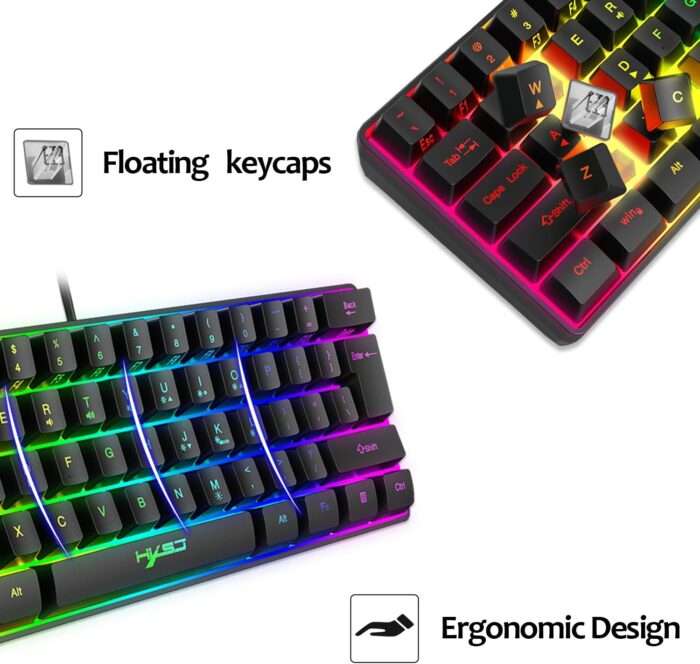 KUIYN V700 60% RGB Streamer Wired Gaming Keyboard