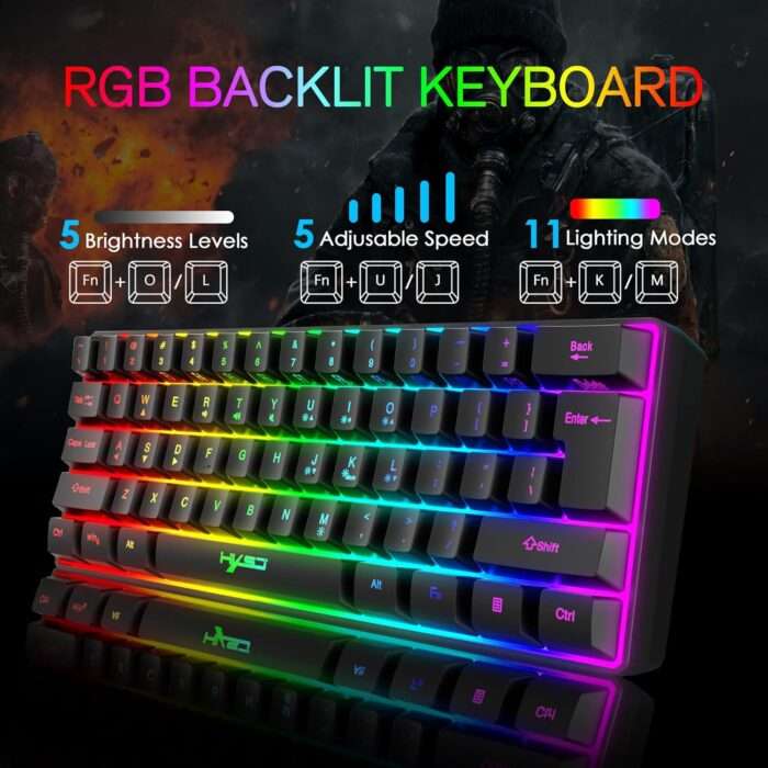 KUIYN V700 60% RGB Streamer Wired Gaming Keyboard