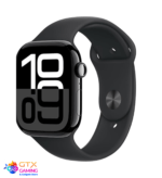 Apple Watch Series 10 [GPS 46mm case] Smartwatch with Jet Black Aluminium Case with Black Sport Band - M/L. Fitness Tracker, ECG App, Always-On Retina Display, Water Resistant